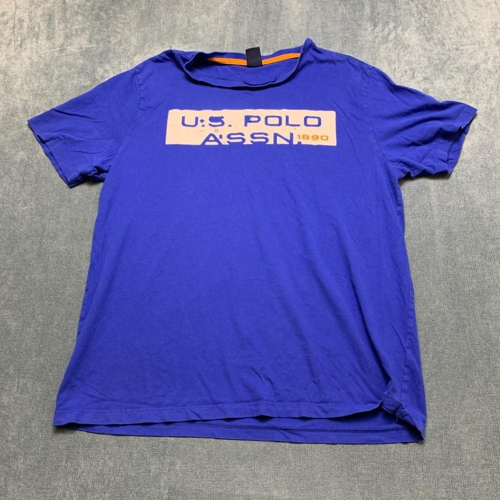 U.S. Polo Assn. 1890 T Shirt Mens XL Blue Cotton Casual Spellout Logo Graphic